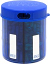 Tambahan Pill Dispenser Bottle, 6 Comment, Label, Easy Open, Antixing, UV Protected, Monthly Vitamin, Monster Fit Jr Medication Holder (Cobalt Blue, Small)