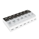 EZY DOSE Weekly (7- Day) Daily AM / PM Pill Case, Medicine Planner, Medicine Organizer, Support, Small Pop- out Comparts, Designed for Travel, 2 Times a Day, Black and Clear Lids