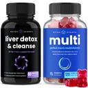 NuttraChamps Liver Cleanse Detox Capsules dan (2-Pack) Bundle Multivitamin Pria