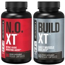 Jacked Factory Muscle Builder Supplement Stack - Build- XT Muscle Builder & N.O. XT Nitric Oxide Boosting Agent untuk Dual Supppply (30 Hari Suppply)