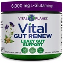Planet Vital - Vital Gut Pawder Supder for Leaky Gut Repair with L- Glutamine, Marshmallow and Ginger Root DGL Licorice dan Organic Aloe Vera, L Glutamine 6000mg 6.88 oz