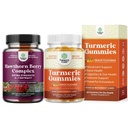 Bundle of Extra Power Hawthorn Berry Kapsules - Suplemen Kesehatan Jantung dan Curcumin Curmin Immune Dukungan Gummies - Imune Booster Turmeric Gummies untuk Dukungan Gabungan dan Perawatan Skin Advanced