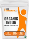 BulkSuplements.com Organic Inulin Extract Powder - Fiber Suplement, Herbal Suplemen - Inulin Powder Organik, Gluten Bebas - 2g per Serving, 100g (3.5 oz) (Paket 1)