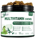 NAFURE TARGET Multivitamin for Dogs - dengan MSM & Glucosamin, Omegas 3 & 6, Progories for Digetical Health, Dukungan Bersama, Skin & Coat, Immune System & Overall Health 120 Soft Chews