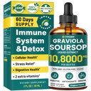 Liquid Graviola Soursop Extract - Cair Soursop Bitters, Dukung Imune, Relax, Liver and Sleep 124; Non-GMO, Sugar & Gluten Free, Original Flavor, 2 Fl Oz