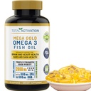 Tambahan Minyak Ikan Omega 3 - 2000mg dengan EPA DHA & Vitamin E - Burpless, Triple Kekuatan Dukungan untuk Pria & Women - 120 Swallow Softgels Mudah