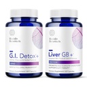 Biocidin G.I. Detox + Gentle Binder & Liver GB + Gallbrew Liver Duver - Bantuan Optimasi Pengatur Toxin & Gemuk - Mengaktifkan Chararang, Zeolite, TUDCA & Bitter Herbs (2 Produk)