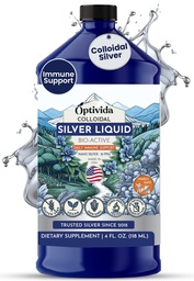 Optivida Health Colloidal Silver Liquid (32 oz) - Premium Nano Silver Colloidal Suplement for Daily Wellness & Imune Duption, Natural Liquid Silver Hydrosol for Dewasa & Kid, Nun-GMO, Gluten- Free
