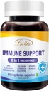 Lovita Immune Dukung 8 dalam 1, Elderberry dengan Zinc dan Vitamin C, Vitamin D, Selenium & Echinacea, Andrographis, Siberian Ginseng - Imune Booster Suplemen, 60 Vegetarian Capsules