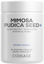 Codeage Organic Mimosa Pudica Seed Capsules - Mimosa Pudica Seeds Suplement - Black Walnut, Clove, Vidanga, Neem, BioPerine - Semua dalam Satu - Plan Sensitive Pills - Non-GMO & Vegan - 120 Capsules