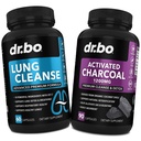 Lung Cleanse & Activated Charcoal Capsules - Suplemen Repiratory & Organic Coconut Arang Pills untuk Attenach Gas dan Dukungan Bloting - Herbal Detox untuk Lungs, Kesehatan Bronchial & Gut