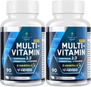 Men Multivitamin 50 Plus - Daily Multivitamin for Men with Ferdited Herbal Extracts & 43 Nutrients - Mens Vitamin Memory & Brain, Energy, Bone Health (2 Pack)