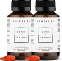 JSHealth Vitamin Detox dan Debloat Health Formula Liver 14; Liver Detox Pillls 124; Debloating Formula dengan Milk Thistle, Turmeric, Fennel 124; Liver Cleanse Suplemen (60 Tablet, Paket 2)