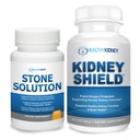 Kapsul Stone Solution - Dissolver Natural, Kidney Stone Dukung & Kidney Cleanser, 60 Servings + Ginney Shield 120 Caps Ginjal Mendukung Fungsi Normal Ginjal dan Dukungan Kesehatan Ginjal