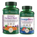 Kesucian memproduksi Multi + OmegaBerry Fish Oil Women Multi (Supports Urinary Tract Health, Ammune, Bone, Hone, Skin, Nails + More) - OmegaBerry (1250mg Omega- 3, Vitamin D3 + More)
