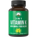 Vitamin K dengan Whole Food Blend dari 25 + Vegetables dan Buah untuk Max Absorpsi. Vegan Capsules Suplemen. Vitamin K1, K-2 MK4 + K2 Natto MK7. Alternatif untuk Drops, Gummi. VIT K dengan K 2 dan MK-7