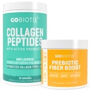 GOBIOTIX Fiber & Collagen Bundle: Rambut, kulit, Gut Dukungan - 30 Servis Collagen, 35 Servis Fiber