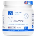 Escally Stacks Gut L- Glutamine Powder - Terbuat secara ekslusif di Amerika Serikat - Serbuk L Glutamine murni untuk Kesehatan Gut (100 Pelayan, Tanpa Rasa)