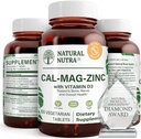 Natural Nutra Calcium Magnesium Zinc Suplement with Vitamin D3 for Bone and Muscle Strength, Promotes Nerve Health, Enhance Your Ditrable, Gluten Free, Sugar Free, 100 Tablet (Paket 2)