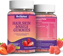 2 Pack Hair Skin dan Nails Gummies dengan Biotin Collagen Vitamin untuk Perempuan - Dukung Rambut Sehat, Skin & Nails - 120 Cacah