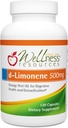 Wellness Resources High Potency d- Limonene Capsules 500mg, 120 Capsules - Orange Peel Extract for Digetical Health, Heartburn, Acid Reflux, Detoxification