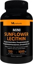 ML Lecythin Little Sunflower 1000 mg 120 Softgels, Easy to Swallow, Supports Brain Health. GMO N-, NSF- Sertifikasi & cGMP- Compliant