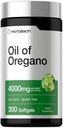 Horbäach Oregano Oil 124; 4000mg 124; 300 Softgel Capsules 124; Tentu Occurring Carvacrol Pill 124; Non- GMO dan Gluten Extract Suplemen Bebas