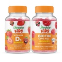 Lifeable Vitamin D Kids + Biotin Kids, Gummies Bundle - Great Tasting, Vitamin Suplemen, Gluten Free, GMO Free, Chewable Gummy