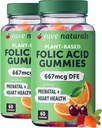 Yuve Prenatal Gummies for Women - Folic Acid Prenatal Vitamin 667 mcg DFE - Vitamin Prenatal Chewable - Dukungan Hormonal & Folate Acid - Vegan & Natural - Prenatal Vitamin Gummies - 2 Pack of 60ct