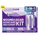 Cicatricure Skin Recovery Kit: Advanced Scar Gel & Open Wound Care Antibiotic Marks, Reduces Stretch, Surgical & Acne Skies, Treats Cuts & Burns, 1 oz Each - for Dewasa & Anak