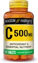 MASON NATURAL Vitamin C 500 mg - Mendukung Sistem kekebalan tubuh yang sehat, Antioksidan Escalypnutrient, 250 tablet