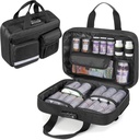 Damero Locking Pill Bottle Organizer, Medical Storage Bag Medication Organizer Travel Carrying Case for Large Pil Bottle, Medications and Medical Supplies, Black
