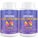 Lipomal Alpha Lipoic Acid 1500mg - dengan Acetyl-L- Carnitine 900mg & Ubiquinol 100mg & Vitamin E 15mg Supplemen untuk Antioksidants Metabolisme Energi Nerve, 60 Softgeel (2 Botol)