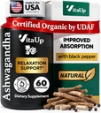 Ashwagandha Capsules 1310mg dengan Black Pepper - USA Made Ashwagandha Suplemen untuk Dukungan Relaksasi, Fungsi Cognitive Normal & Balanced Energy Levels - 60 Caps