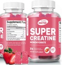 Super Creatine Monohydrate Gummies for men and women, Sugar- Free, 30 Servings, 5g of Creatine Per Serving, Vegan, Gluten- Free, Bodybuilding Recovery Suplemen untuk meningkatkan Ukuran Otot dan Kekuatan