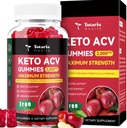 Totaria Keto ACV Gummies - 2000mg Apple Cider Vinegar Gummies Sugar- Free Dukung Stature Health dengan Progories, B12, Keto Suplemen Perempuan & Pria, 60 Negara