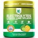 Keppi Electrolytes Powder - Lemon Lime Flavor - tidak ada Suplemen Gula Hidration dengan Potasium, Magnesium, Sodium - Keto, Vegan, Fasting- Friendly, Zero Calorie Electrolite Drink Drink