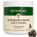 Jamur sebenarnya Pengunyah Pet & Cats - Untuk Kesehatan Digetical & Imune - Jamur untuk Perlakuan Anjing & Kucing - Suplai Jamur untuk Anjing & Kucing - 1 sampai 4 Chews Untuk Semua Breeds & Simes (60 Cacah)