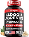 Ultra konsentrasi 86000mg Fadogia Agrestis Tongkat Ali Blend - 200: 1 Tongkat Ali + 10: 1 Fadogia Agrestis + Bioperine - Maksimum Kekuatan Kembang Atletik & Muscle Mass - 120 V-Caps