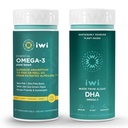 Iwi Omega-3 Estial & DHA Omega-3 Bundle, 30 Pelayan, Tanaman Vegan - Dibased Algae Omega 3, Krill & Fish Oil Alternative, No Fishy Aftertaste