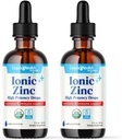 LiquirdhealTH USDA Organic Ionic Tinggi Potency Drops - Trace Mineral Liquid Vitamin Suplemen untuk Dewasa, Anak-anak - Imune & Digetical Dukungan, Skin & Weund Health - USA Dibuat, Vegan, Non-GMO (2 Pack)
