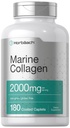 Horbach Marine Collagen Peptides 2000mg 124; 180 Caplet Capsules 12.4; Type 1 dengan Calcium 12.4; Non-GMO, Gluten Free Suplemen