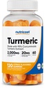 Nutricost Turmeric Gummies 2.000mg Tumeric per Serving (120 Gummies) - 60 Serving