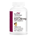 Keuntungan Bariatrik Besi Chewable 29 mg - untuk Baritric Bedah Pasien - Besi dengan Vitamin C - No Iron Taste - Ferrous Fumarate & Carbonyl Besi Passion Fruit - 180 Count