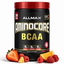 ALLMAX Nutrection AMINOCORE BCAA Powder, 8.18 Grams of Acids Amino, Intra dan Post Workout Recovery Drink, Gluten Free, Fruit Punch, 315 g