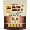 Solo Bone Brolon Collagen Powder Lower Sodium, 16g Hydrolyzed Collagen Type I & III, for Heally Skin, Nails, Hair, Joints & Traffles, Grass Fed, 1 Ib- Net Wt. 1 LB.