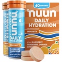 Nuun Immunity Electrolite Tablet dengan Vitamin D, C, E, & A, Ginger, Elderberry, Magnesium & 4 Electrolyte lainnya, Vegan, Blueberry Tangerine & Orange Citrus, 4 Pack (40 Servings Total)