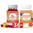 Lanakai Vitamin B12 dan Vitamin E Gummies Bundle - 3000 mcg Gummies untuk Dukungan Energi Dewasa dan Kesehatan Tulang - 250 mg 1000 iu Natural VIT E Plus C Suplemen
