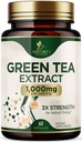 Green Tea Extract Capsules 1000 mg - Standardisasi 45% EGG & 98% Polyphenols - 3X Tea Hijau Pil untuk Natural Energy - Support Heart Health, Herbal Supplemen, Vegan, Non-GMO - 60 Capsules