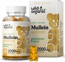 Wild & Organic Mullein Gummies for Lungs 2000mg - Lung Detox and Cleanse - Vegan Mullein Leaf Gummies for Imune Dupport - 60 Non-GMO Herbal Extract Chews